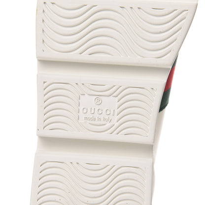 Gucci Calfskin Web Bee Embroidered Womens Ace Platform Sneakers 37.5 White 6 of 7