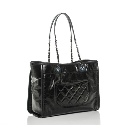 Chanel Glazed Calfskin Small Deauville Tote Black 3 of 7