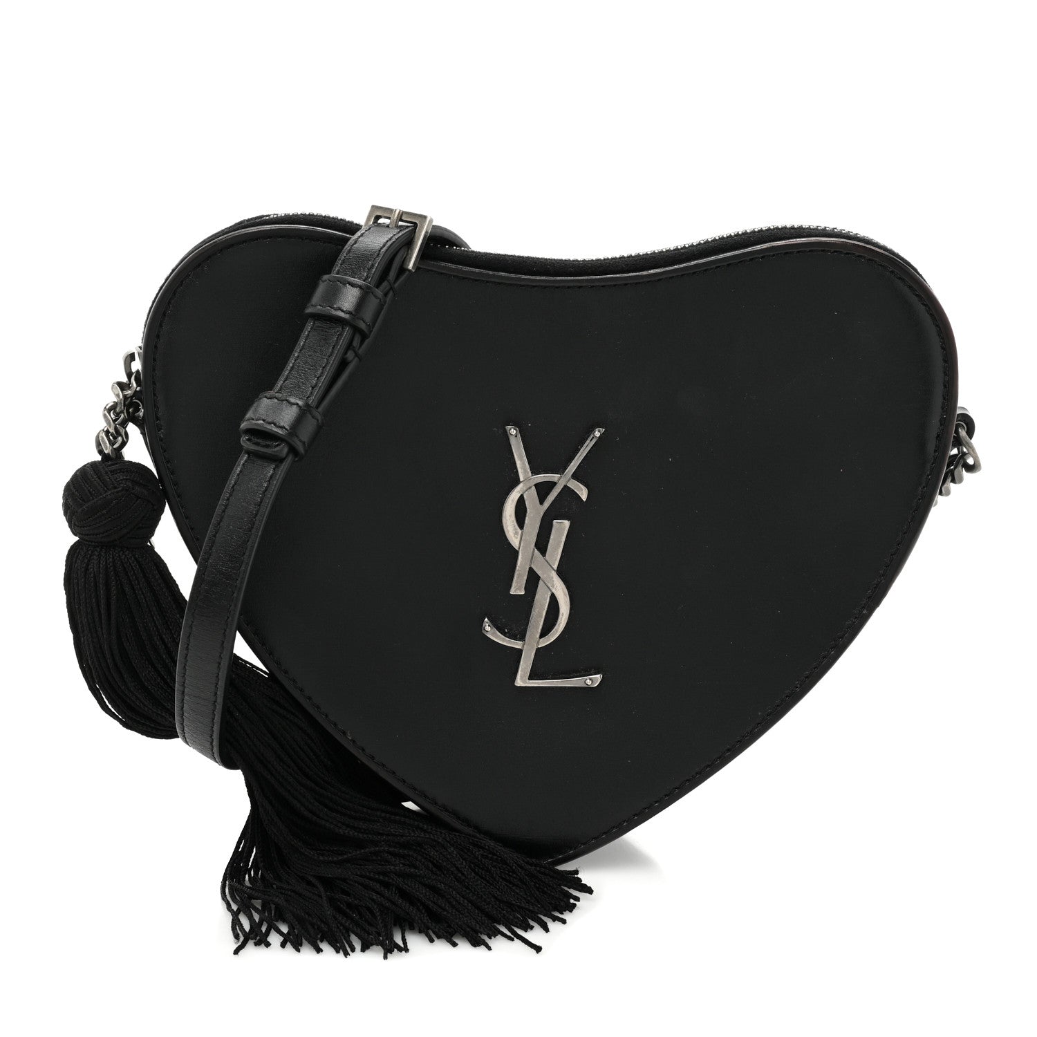 Saint Laurent Calfskin Small Monogram Love Shoulder Bag Black 1 of 17