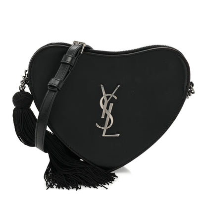 Saint Laurent Calfskin Small Monogram Love Shoulder Bag Black 1 of 17