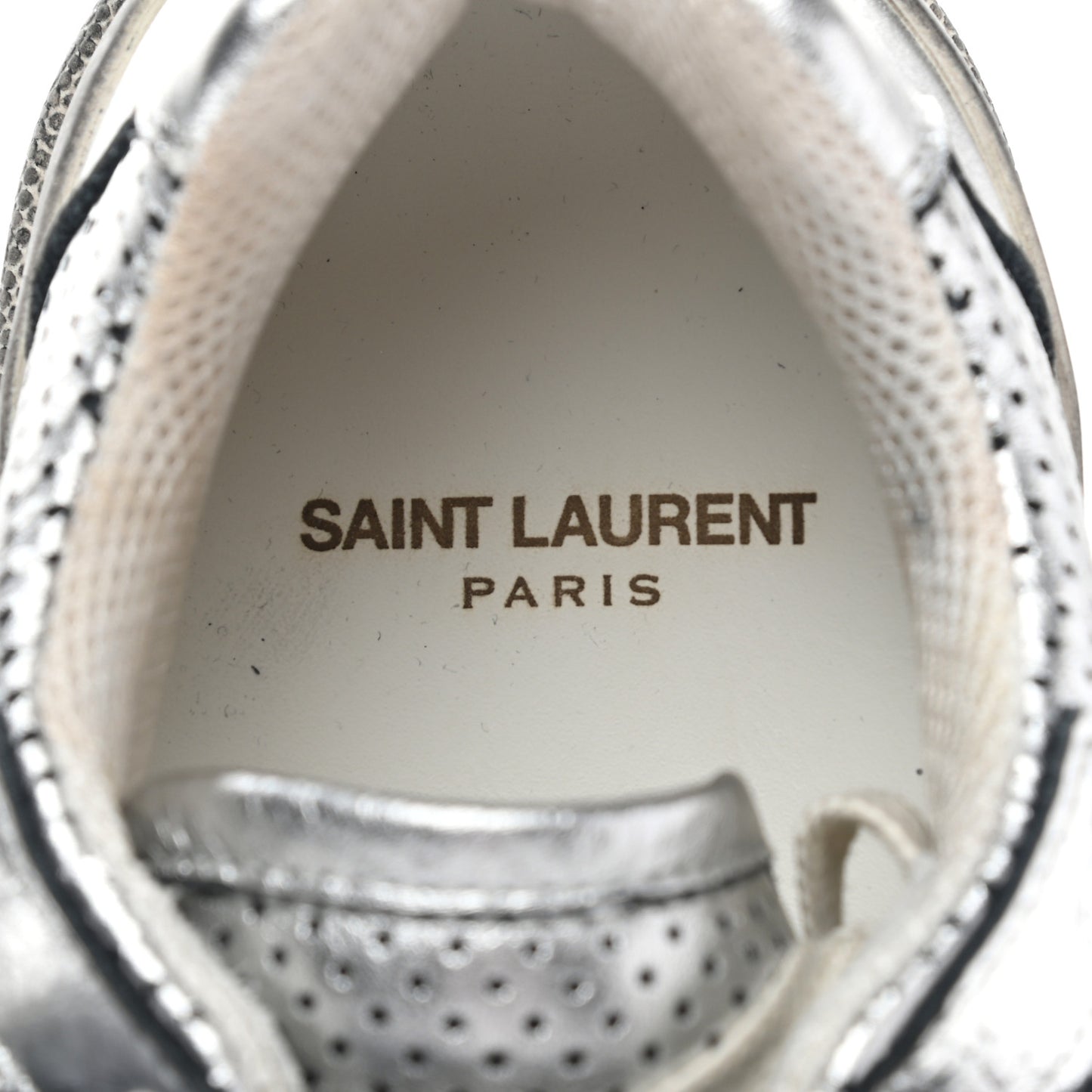 Calfskin Perforated Womens SL24 Sneakers 39 Argento