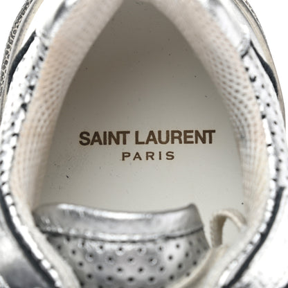 Saint Laurent Calfskin Perforated Womens SL24 Sneakers 39 Argento 7 of 12