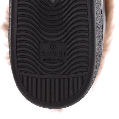 Gucci Calfskin Wool Web Bee Embroidered Mens Ace High Top Sneakers 6 Black 5 of 7