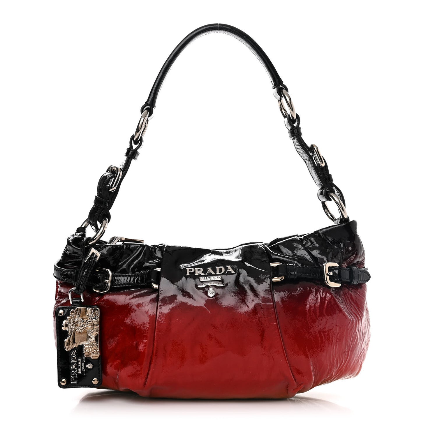 Vernice Sfumata Shoulder Bag Rosso Argento