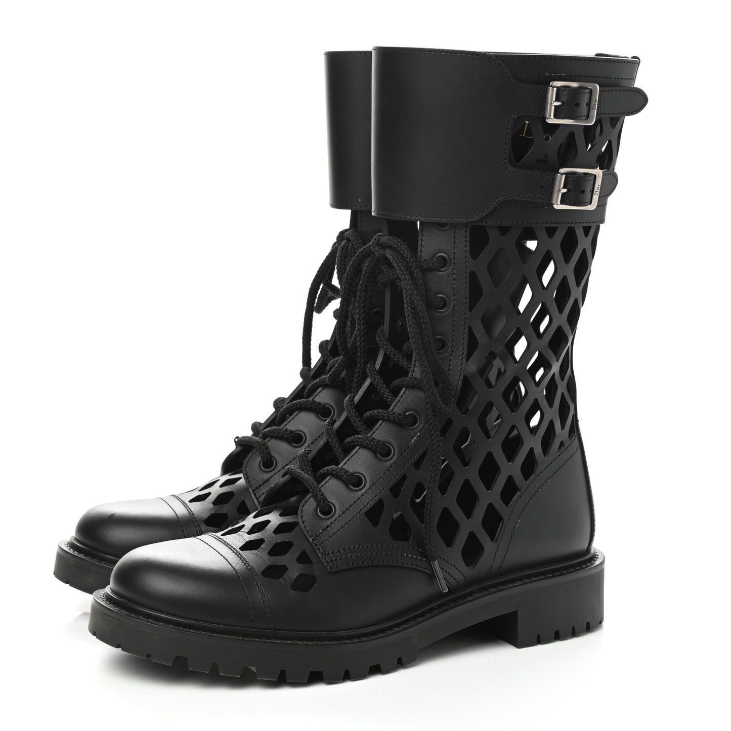 Matte Calfskin Womens D-Trap 30mm Tall Boots 39 Black