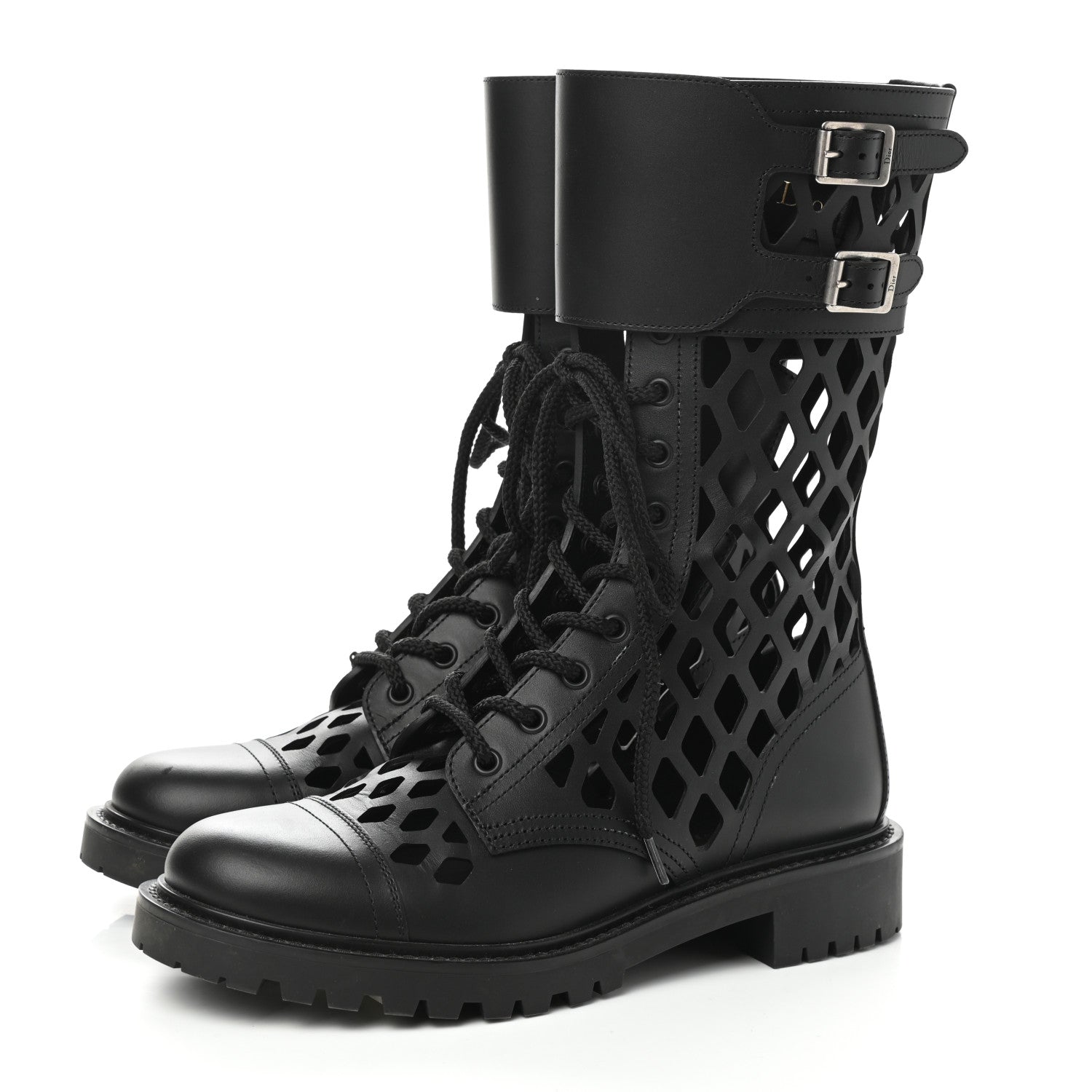 Christian Dior Matte Calfskin Womens D-Trap 30mm Tall Boots 39 Black 3 of 9