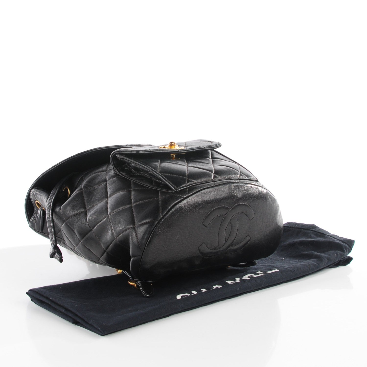 Chanel Lambskin Quilted Backpack Black 4 of 9