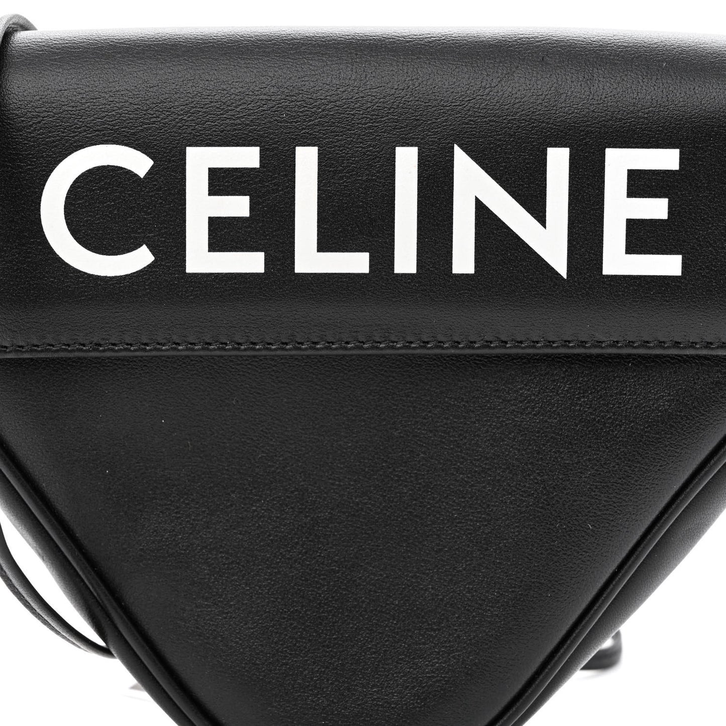 Smooth Calfskin Triangle Crossbody Bag Black