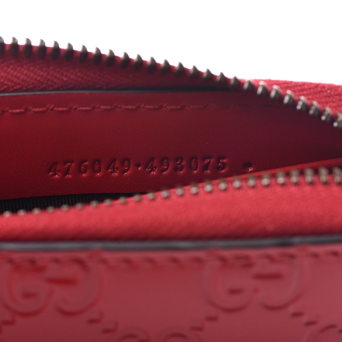 Guccissima Cherries Zip Around Wallet Hibiscus Red
