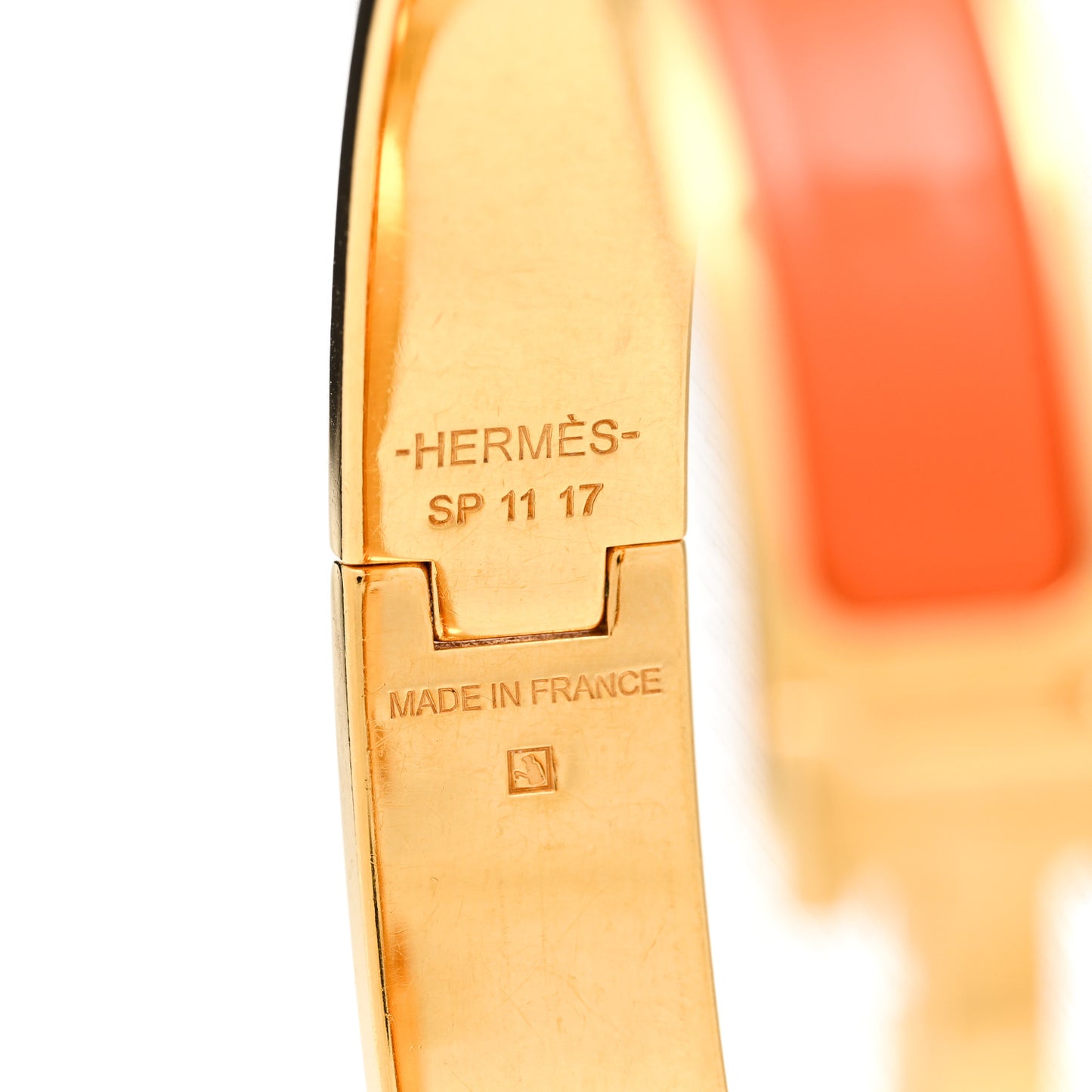 Enamel Narrow Clic Clac H Bracelet GM Orange
