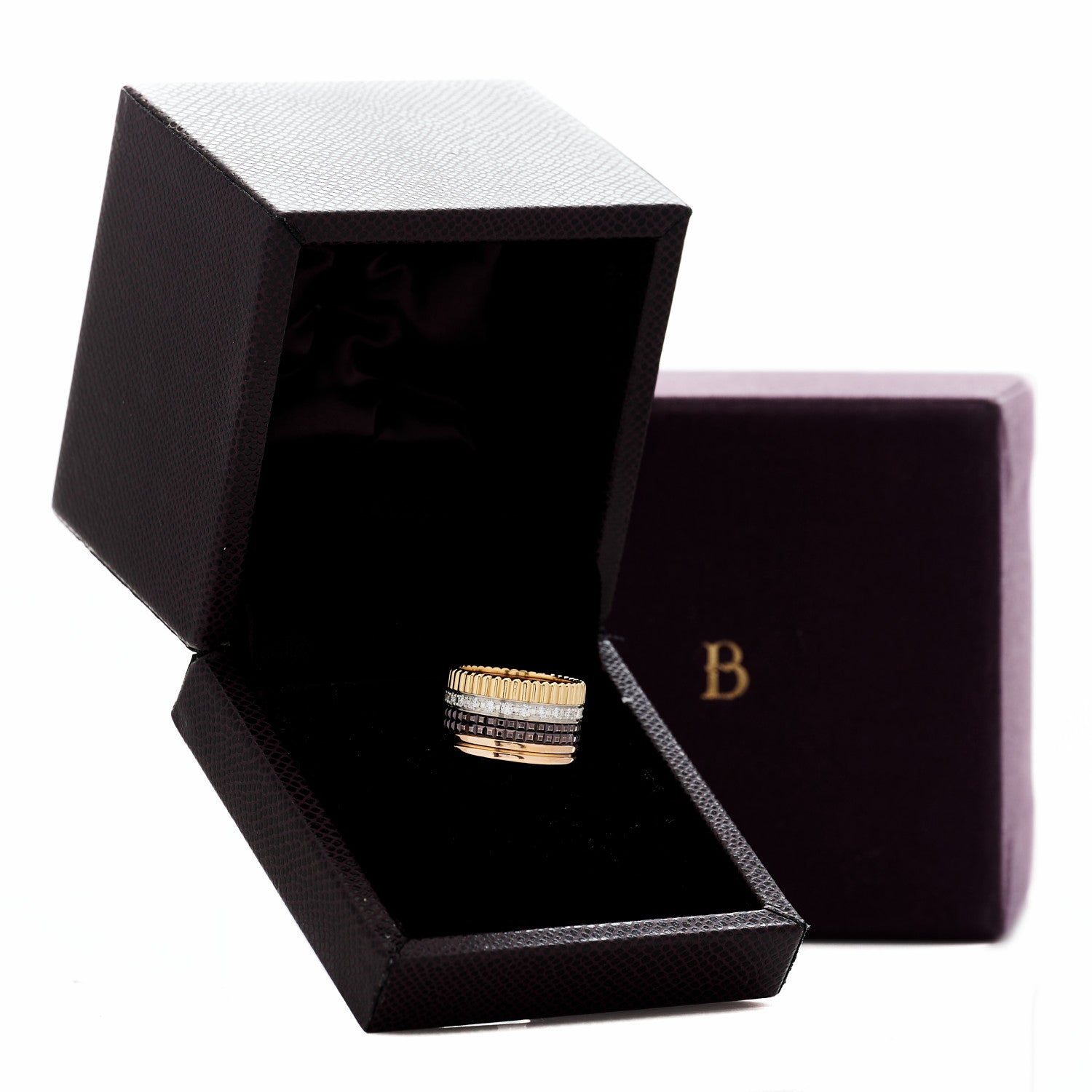 Boucheron 18K Pink Yellow White Gold Diamond PVD Large Quatre Classique Ring 49 4.75 8 of 8