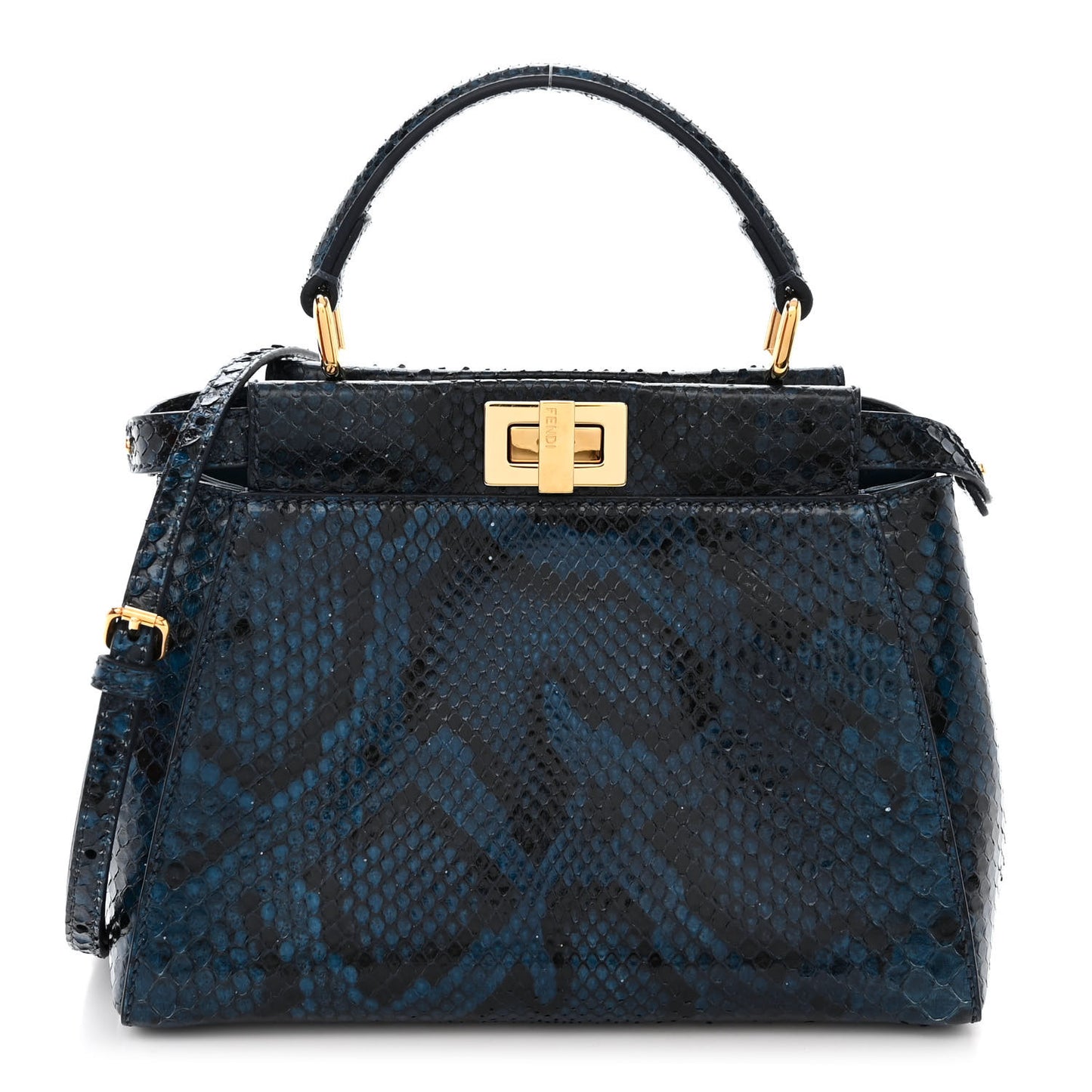 Python Shiny Nappa Mini Peekaboo Iconic Satchel Blue Jeans