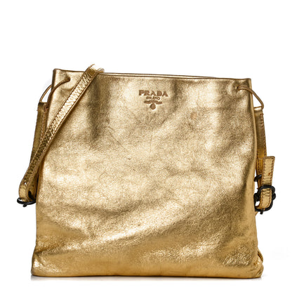 Prada Metallic Nappa Crossbody Gold 2 of 11