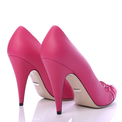 Gucci Nappa Bow High Heel Pumps 39 Bright Fuxia 4 of 10