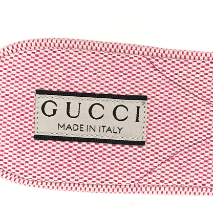 Gucci Fringed Canvas Interlocking G Cut Out Slide Sandals 37 Princess Fuxia Natural 8 of 9