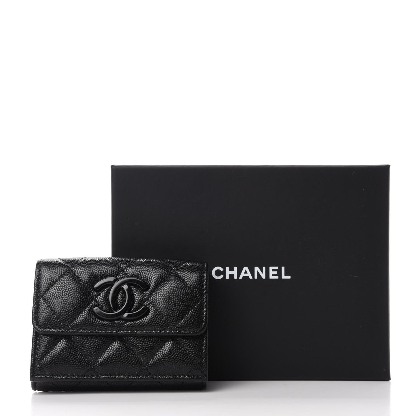 Caviar Quilted My Everything Small Flap Wallet Black