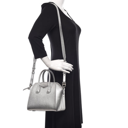 Givenchy Metallic Sugar Goatskin Mini Antigona Silver 2 of 11