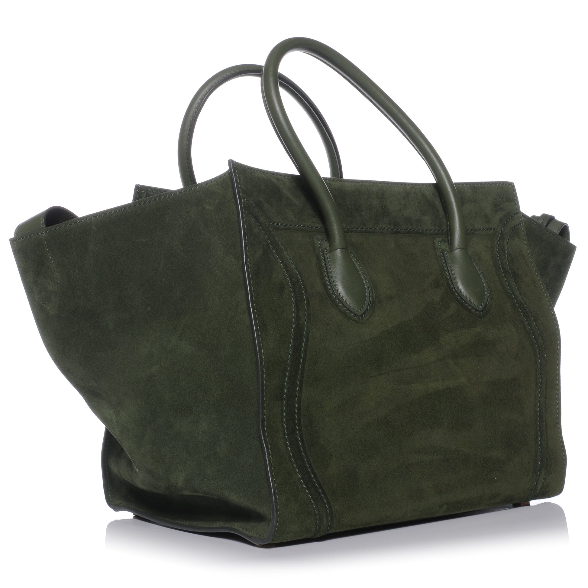 Celine Suede Small Phantom Luggage Olive 3 of 10