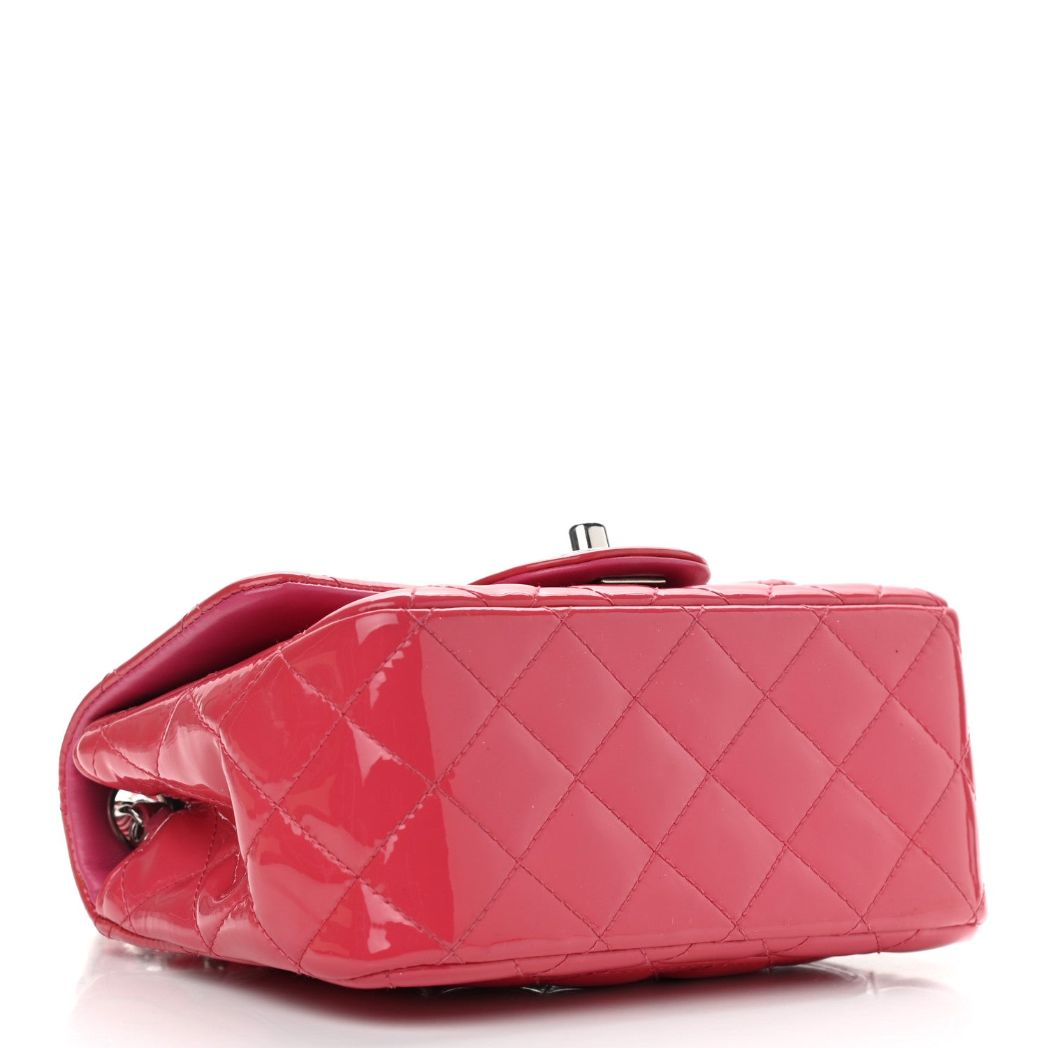 Chanel Patent Quilted Mini Square Flap Pink 4 of 12