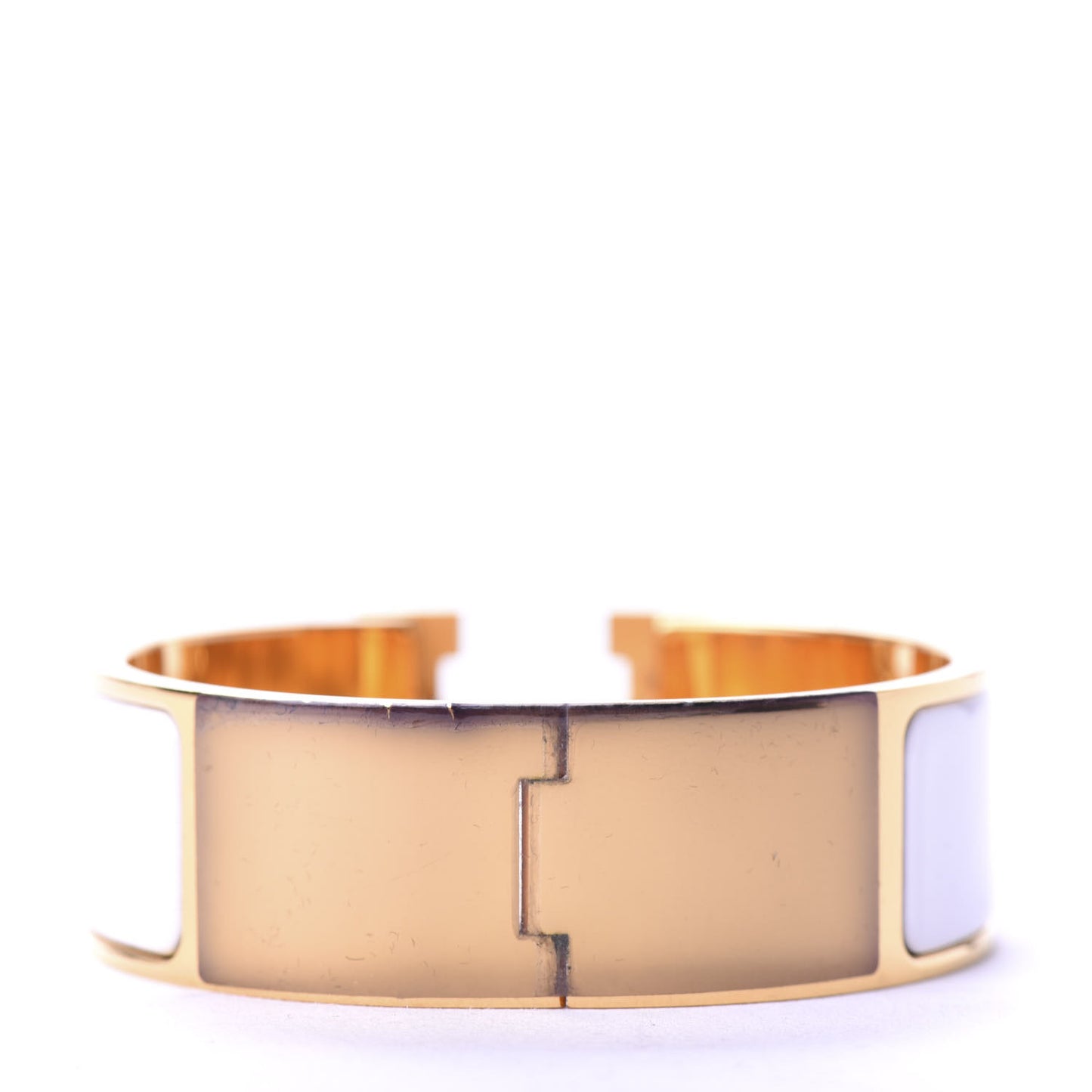 Enamel Wide Clic Clac H Bracelet PM White