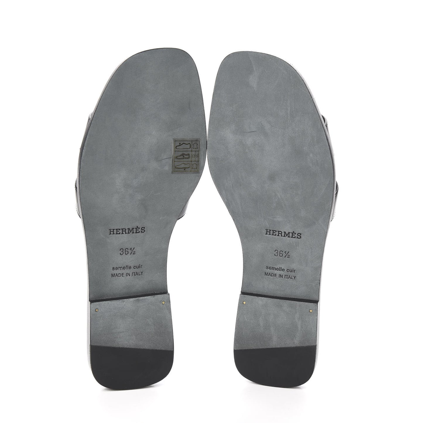 Calfskin Oran Sandals 36.5 Black