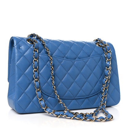 Chanel Caviar Quilted Medium Double Flap Blue 3 of 11