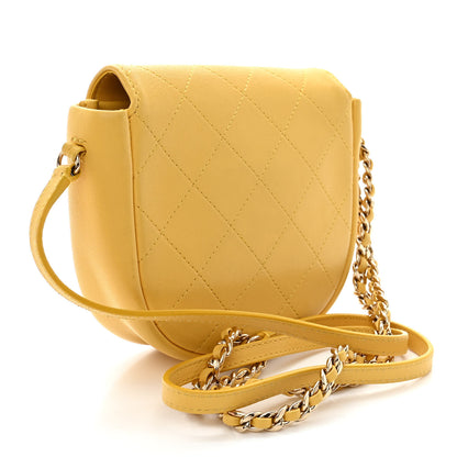 Chanel Goatskin Stitched Casual Trip Messenger Flap Yellow 3 of 10