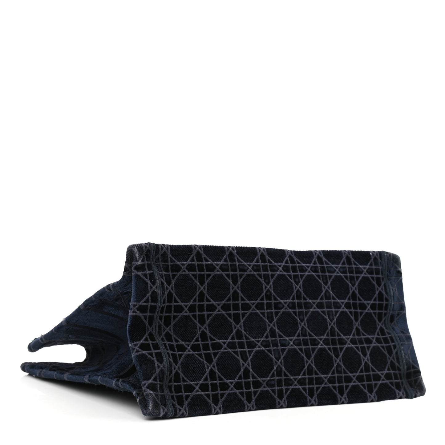Velvet Cannage Medium Book Tote Navy Blue