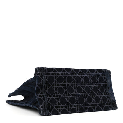 Christian Dior Velvet Cannage Medium Book Tote Navy Blue 4 of 12