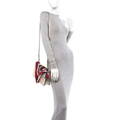 Gucci Textured Calfskin Bee Star Print Small Sylvie Shoulder Bag Mystic White 2 of 15
