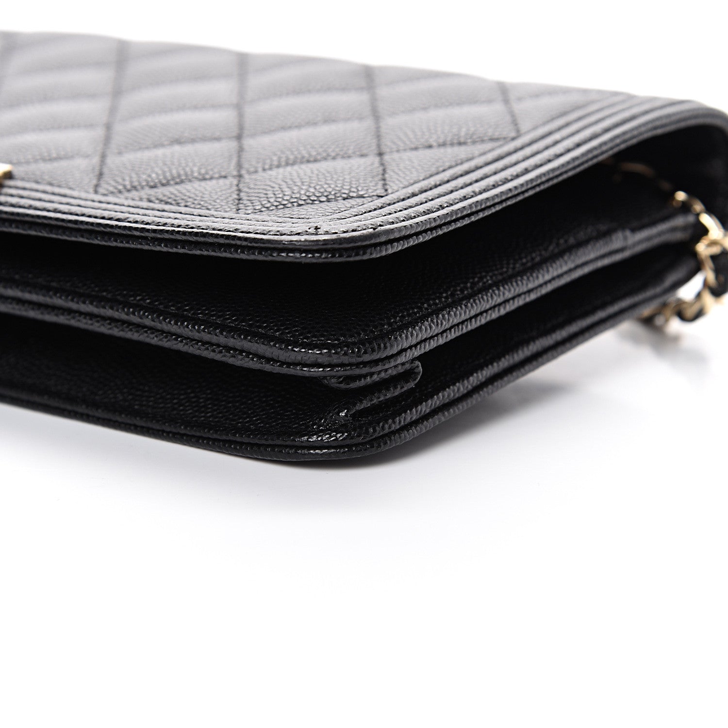 Chanel Caviar Quilted Boy Wallet On Chain WOC Black 10 of 13