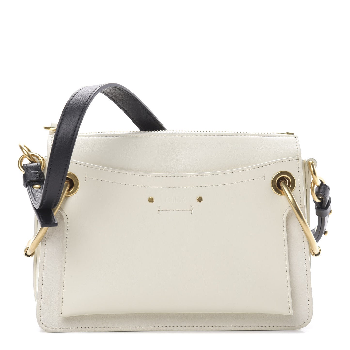 Calfskin Medium Roy Bag Natural White