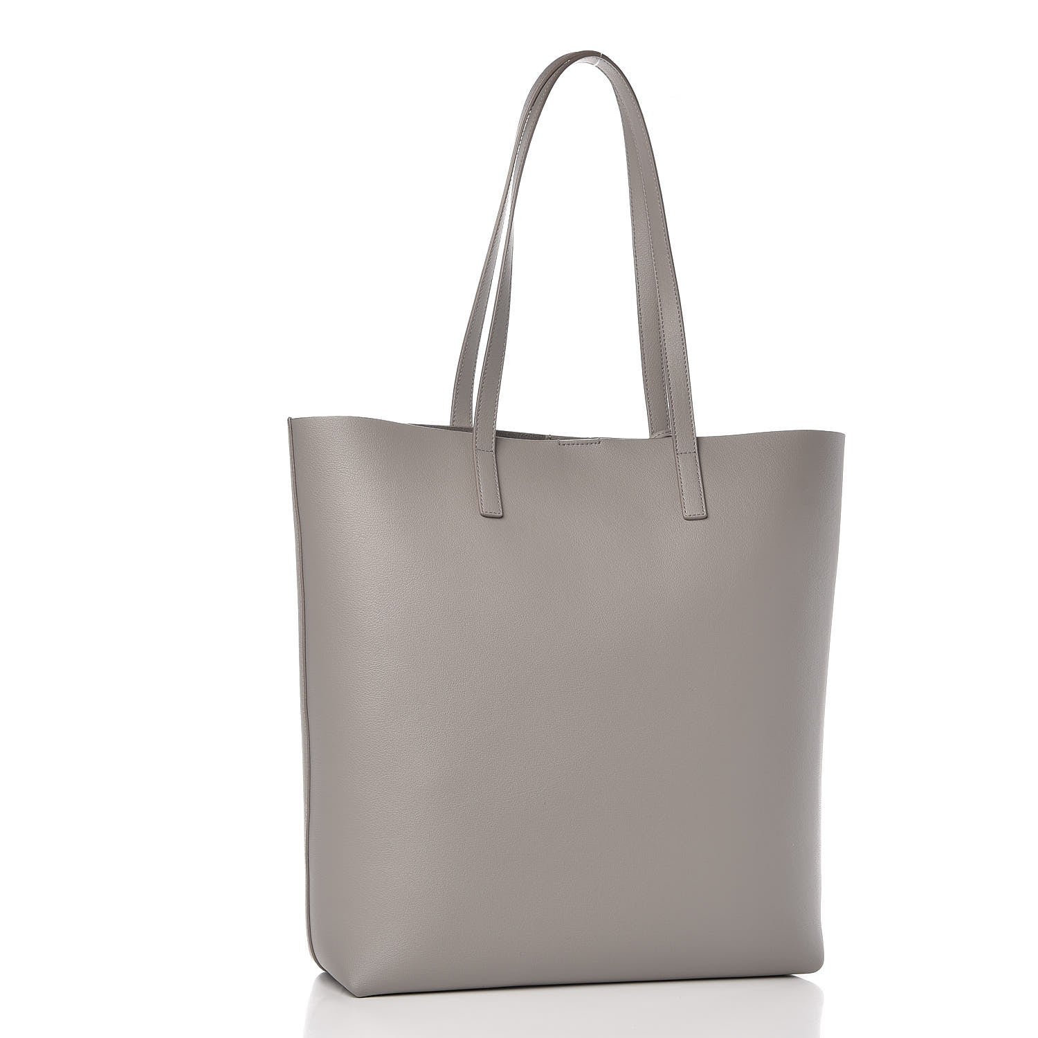 Saint Laurent Calfskin Medium Shopping Tote Oyster Grey 3 of 9