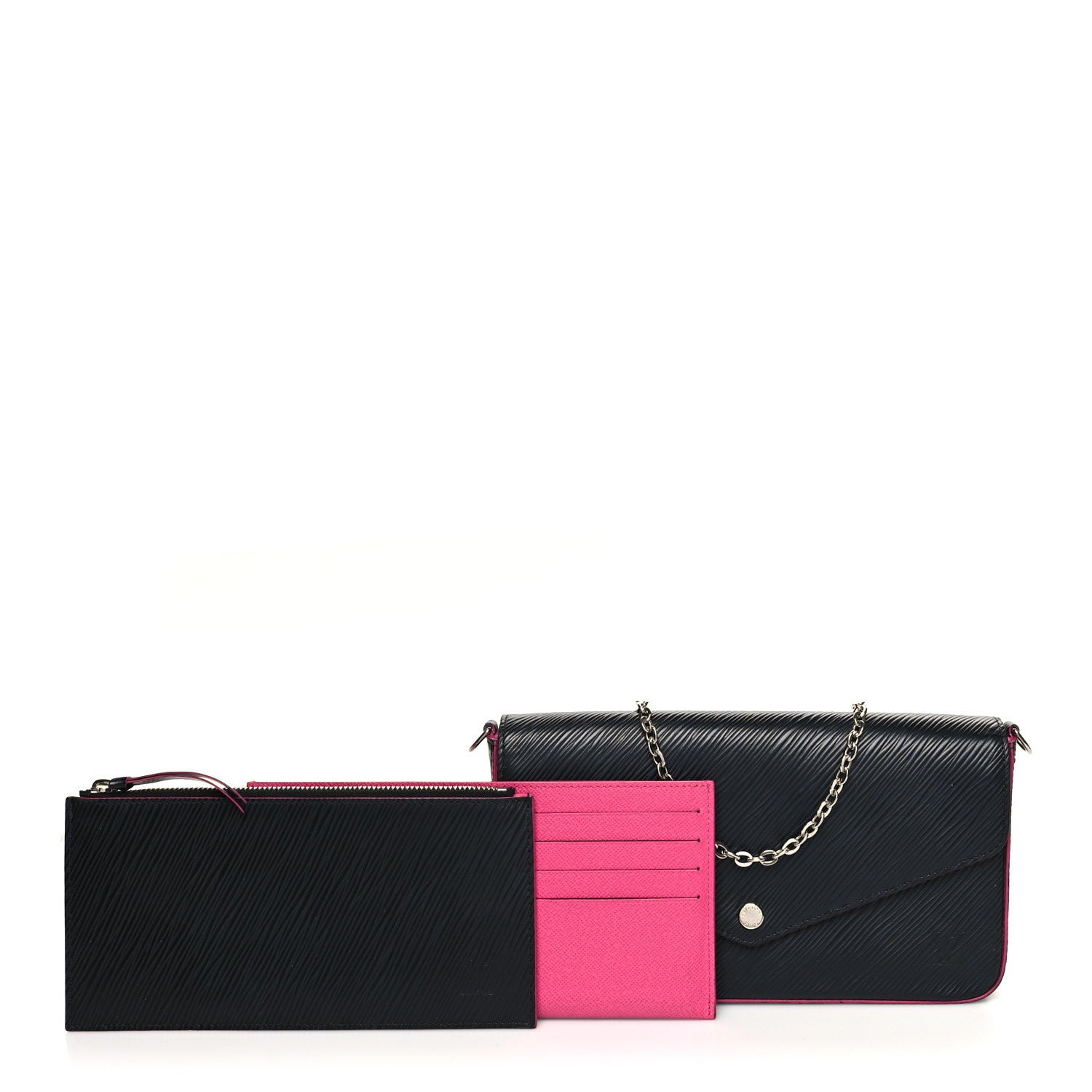 Louis Vuitton Epi Pochette Felicie Black Hot Pink 1 of 13