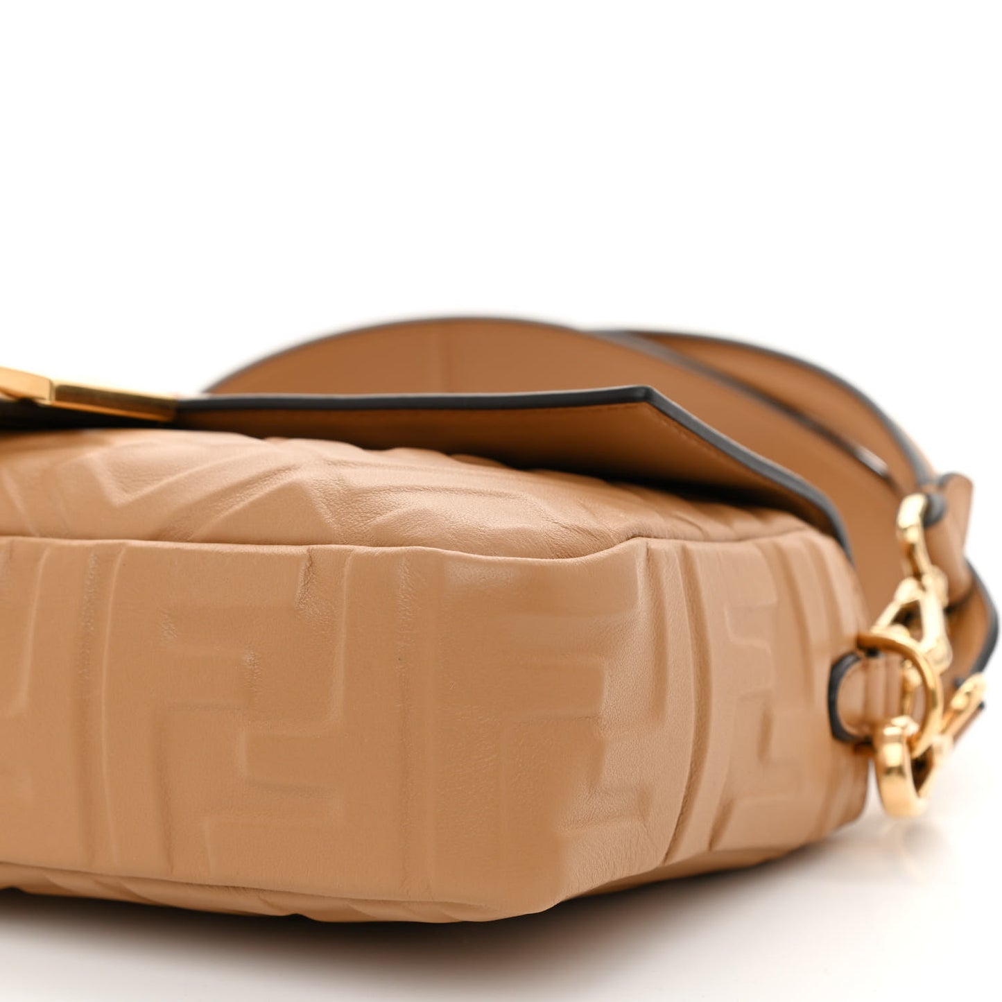 Nappa FF 1974 Embossed Baguette Miele Scuro