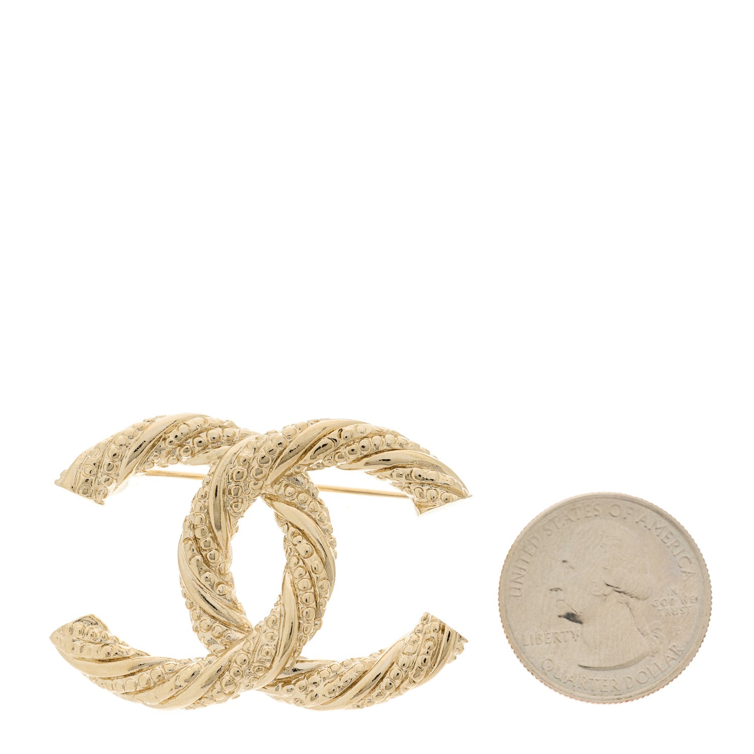 Chanel Metal CC Brooch Light Gold 2 of 4
