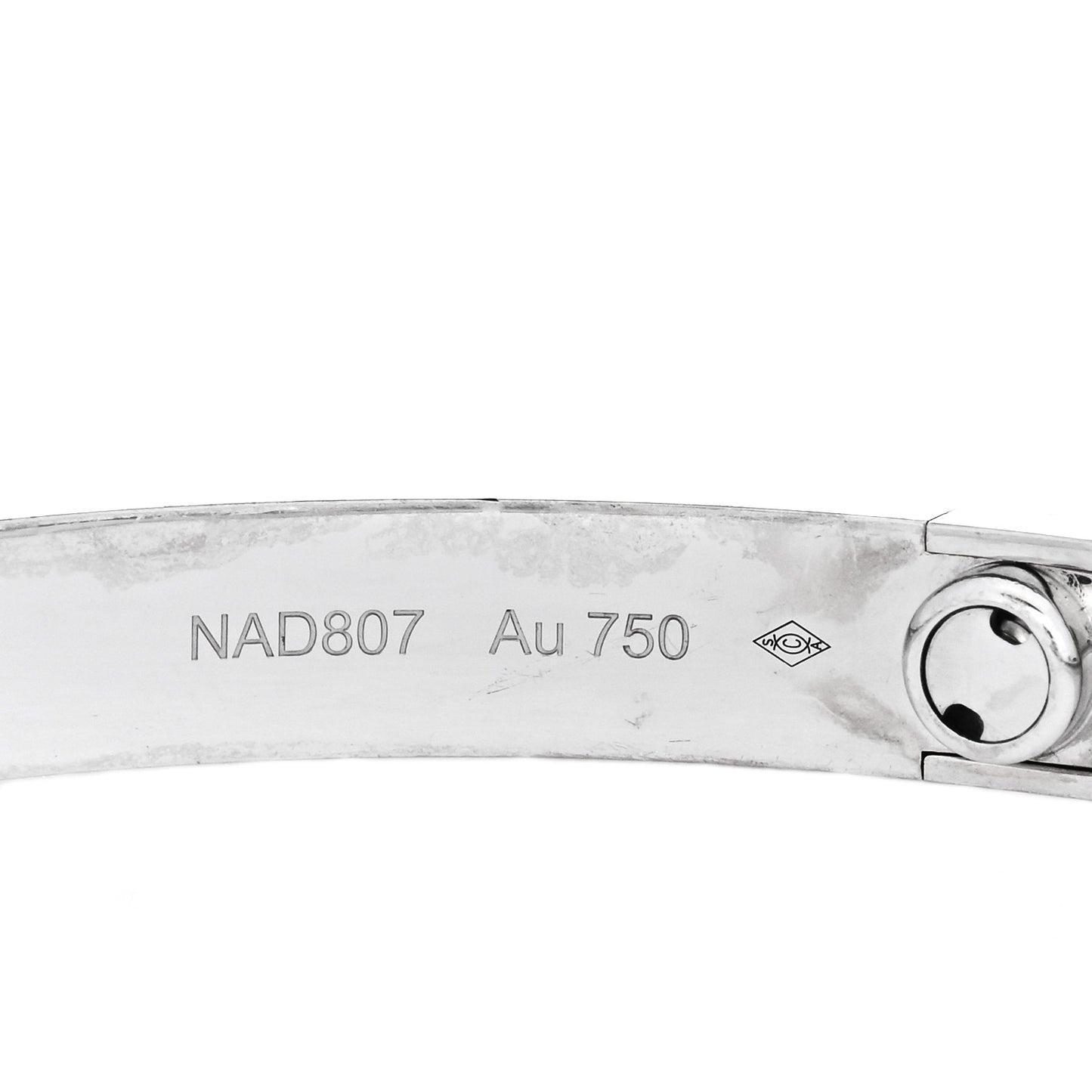 18K White Gold 4 Diamond Love Bracelet 19