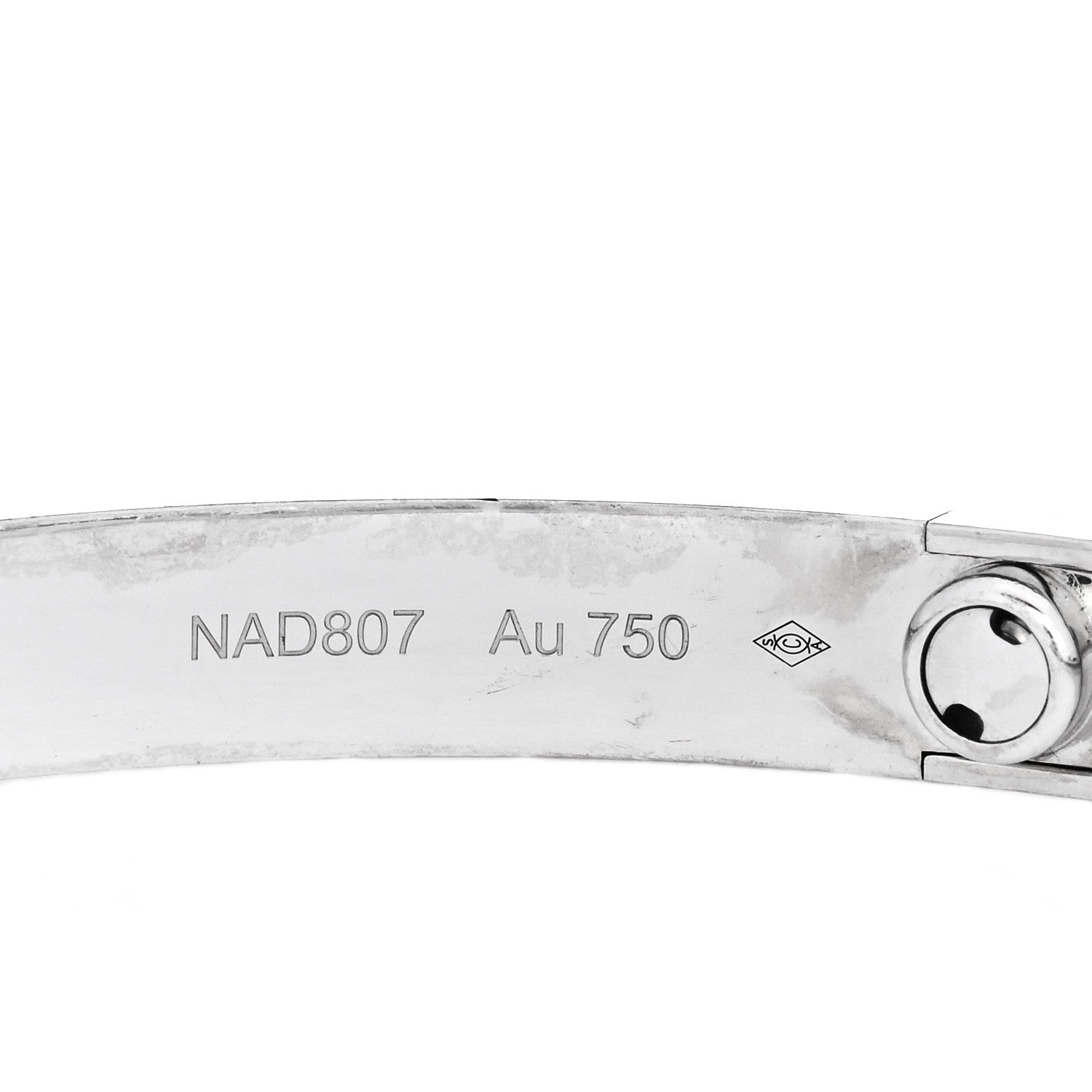 Cartier 18K White Gold 4 Diamond Love Bracelet 19 6 of 10