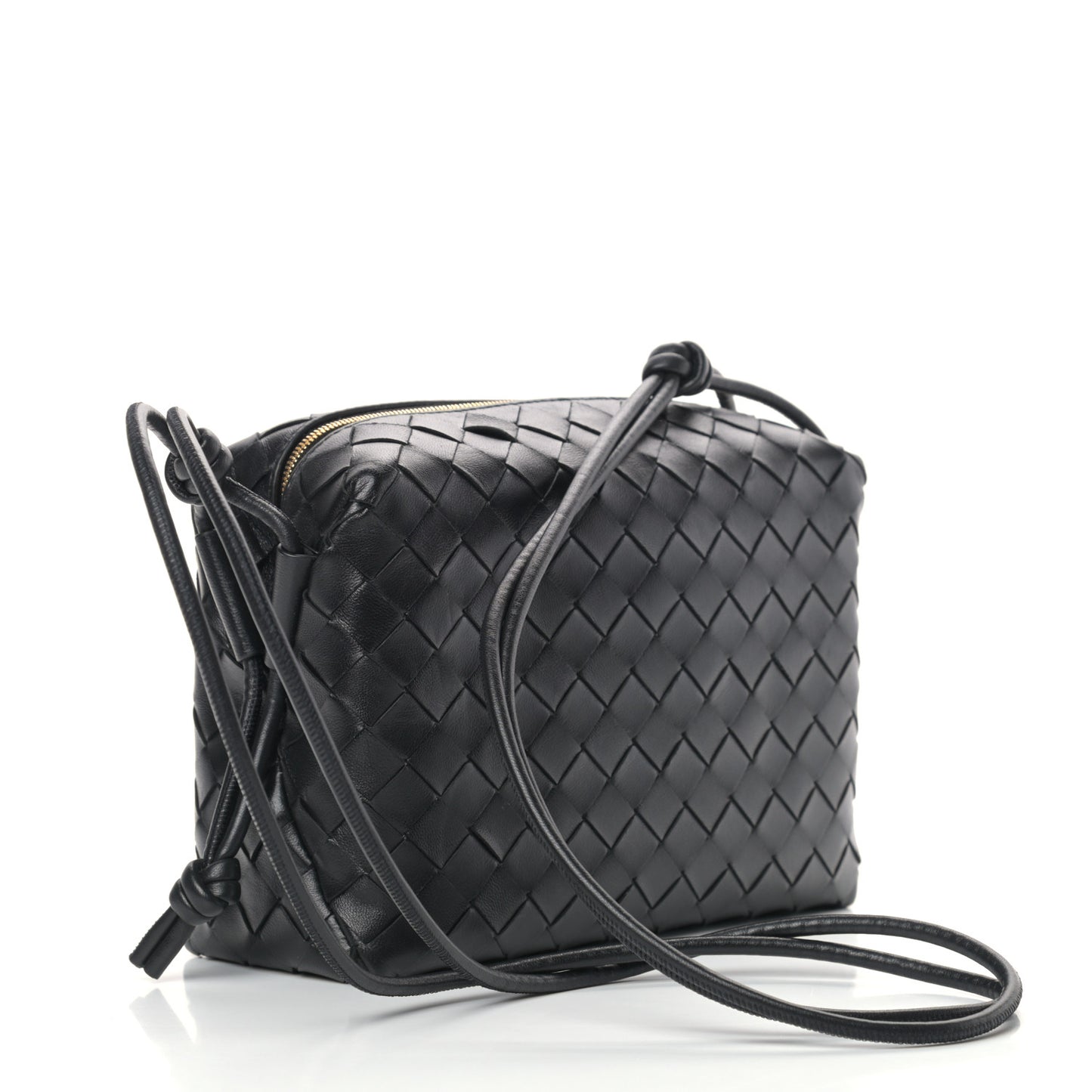 Nappa Intrecciato Nodini Mini Crossbody Black