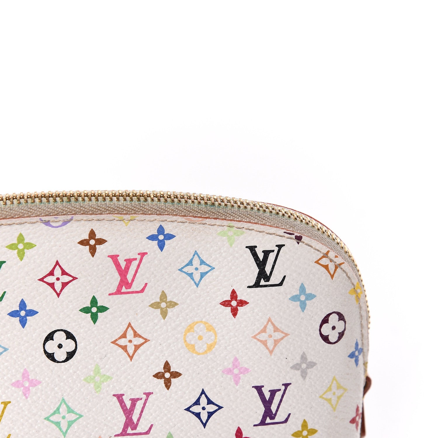 Louis Vuitton Monogram Multicolor Cosmetic Pouch White Litchi 8 of 13