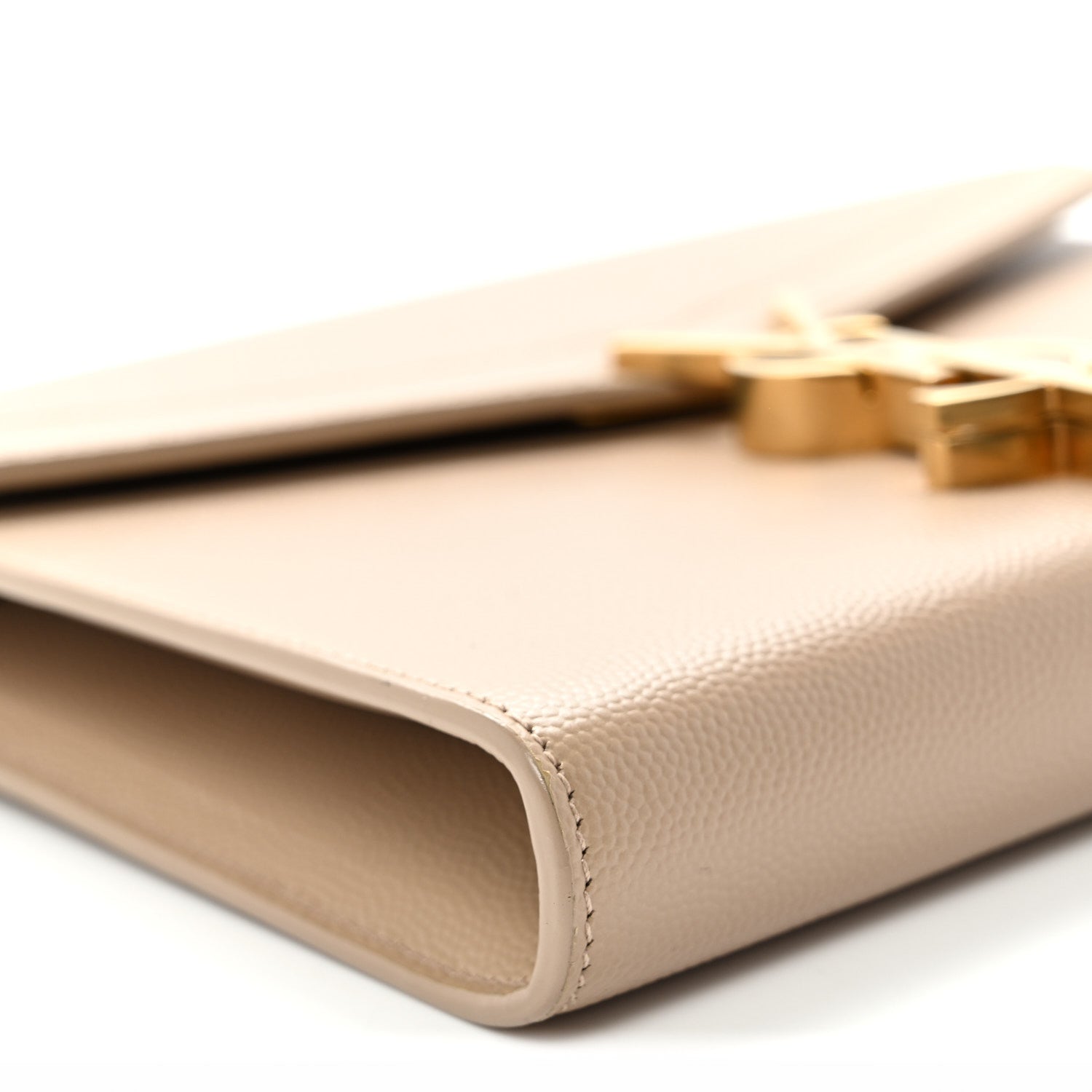 Saint Laurent Grain De Poudre Monogram Cassandra Chain Wallet Dark Beige 8 of 10