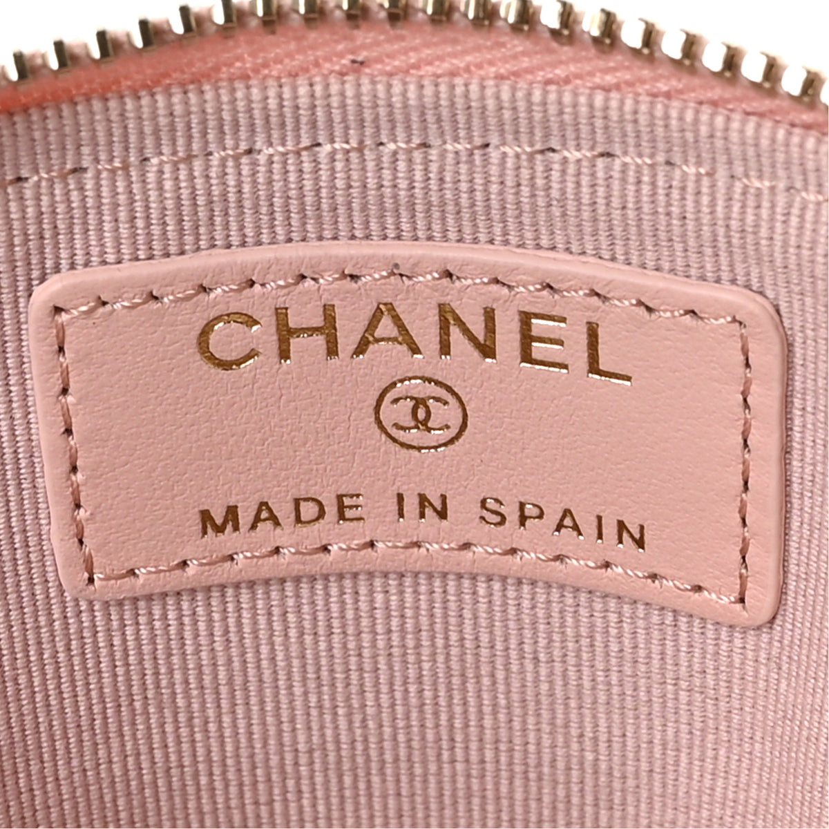 Quilted Chanel 19 Zip Card Holder Wallet Light Pink