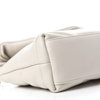 Saint Laurent Lambskin Quilted Toy Loulou Puffer Monogram Chain Satchel Blanc Vintage 6 of 12
