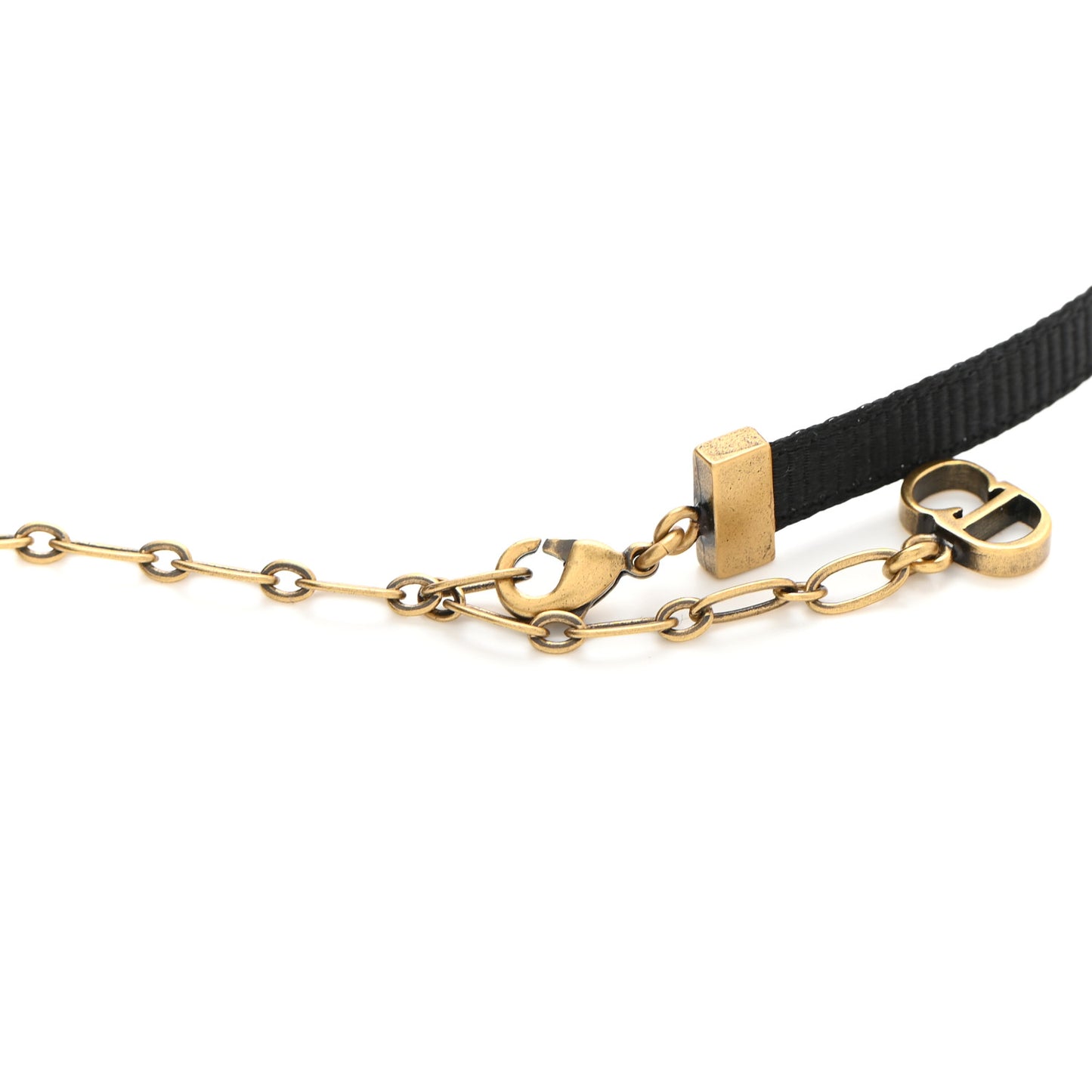 Grosgrain Ribbon J'Adior Logo Choker Necklace Black