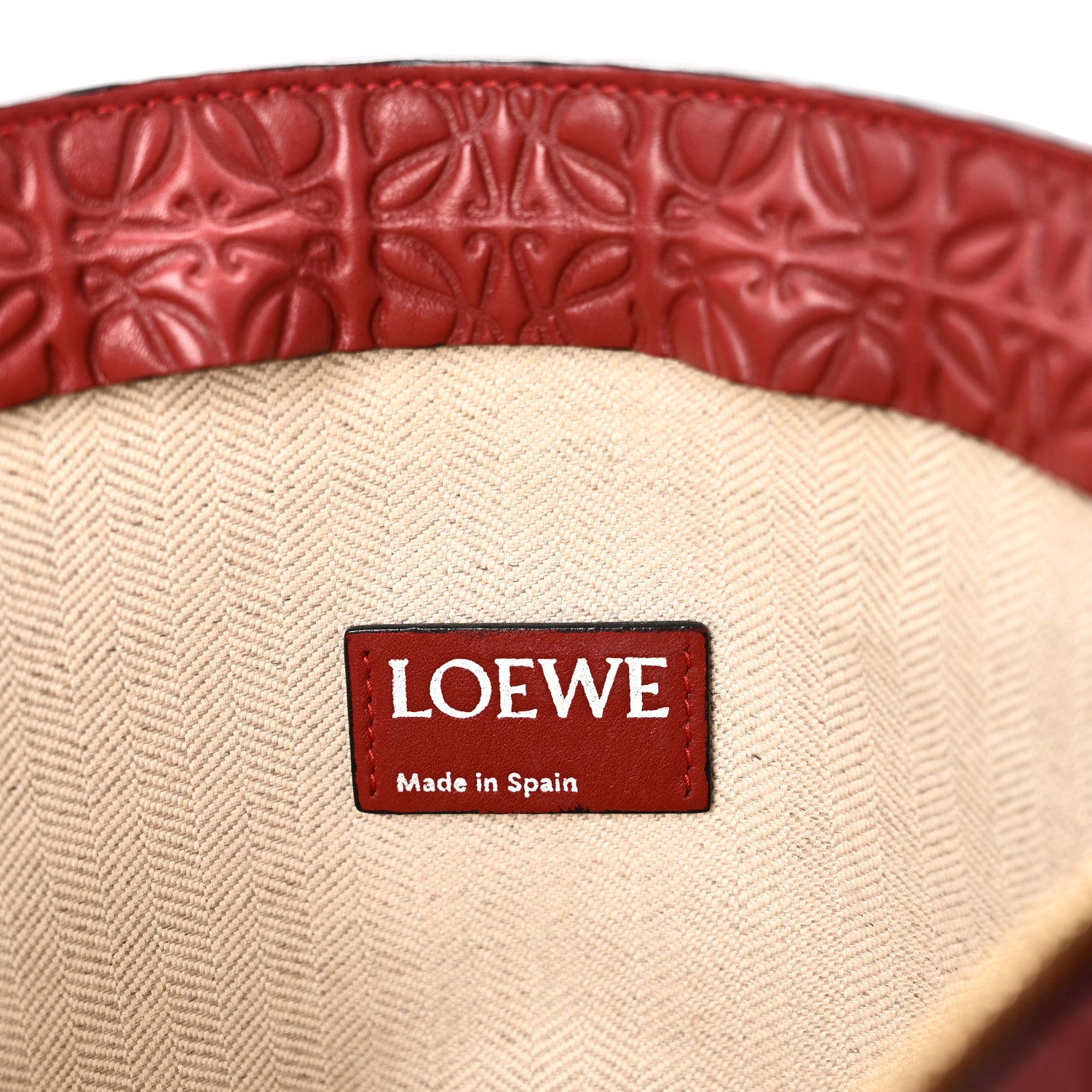 Loewe Calfskin Embossed Repeat T Pouch Raspberry 6 of 7