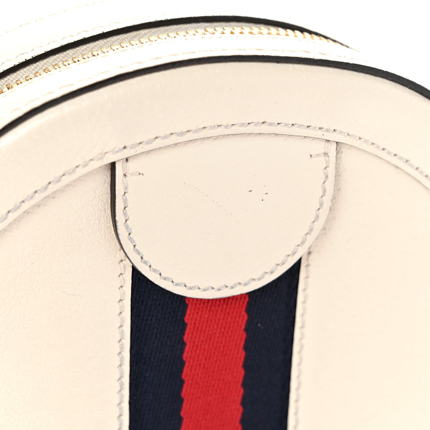 Gucci Textured Calfskin Web Mini Ophidia Round Shoulder Bag Mystic White 11 of 11