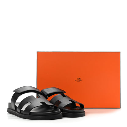Hermes Calfskin Womens Chypre Sandals 36 Black 9 of 9