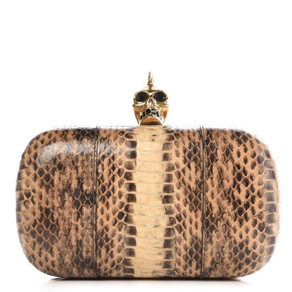 Alexander McQueen Python Skull Box Clutch Brown 1 of 9