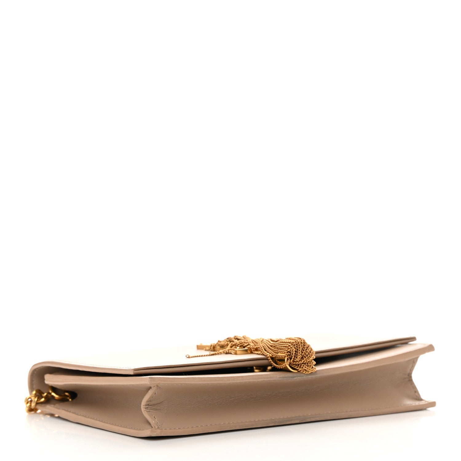 Saint Laurent Smooth Calfskin Classic Monogram Kate Tassel Chain Wallet Dark Beige 4 of 16