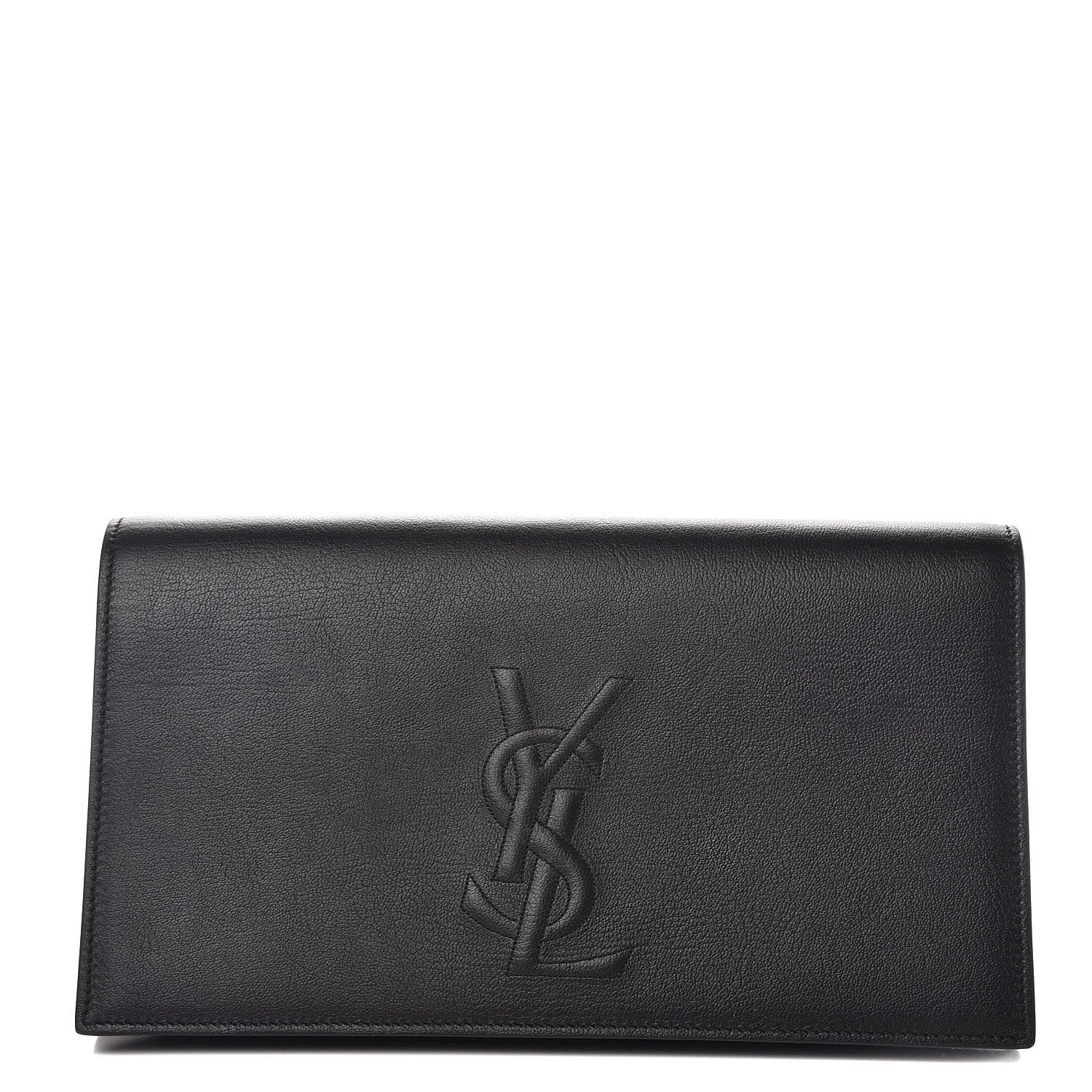 Saint Laurent Calfskin Monogram Large Belle De Jour Clutch Black 1 of 8